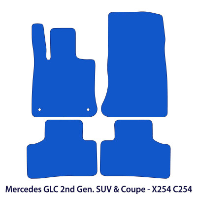 Dywaniki welurowe linia Premium do Mercedes GLC SUV 2022-2026 Coupe 2022-2026 - X254 / C254 - Czarne