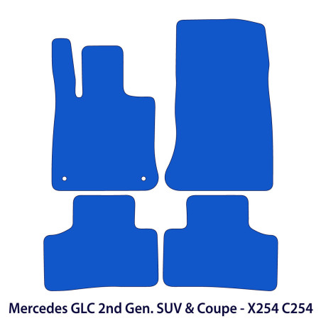 Dywaniki welurowe linia Premium do Mercedes GLC SUV 2022-2026 Coupe 2022-2026 - X254 / C254 - Czarne