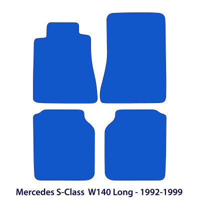 Dywaniki welurowe linia Premium do Mercedes S-Class Długi rozstaw osi 1991-1998 - W140 - Czarne
