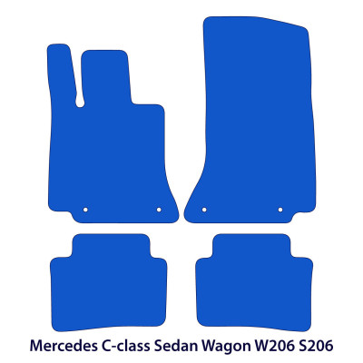 Dywaniki welurowe linia Premium do Mercedes C-Class 2021-2026 - W206 & S206 - Czarne