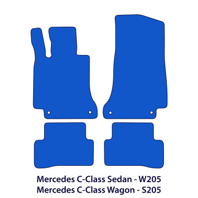 Dywaniki welurowe linia Premium do Mercedes C-Class 2014-2021 - W205 & S205 - Czarne