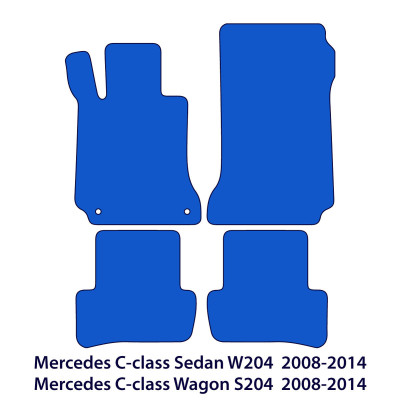 Dywaniki welurowe linia Premium do Mercedes C-Class 2007-2014 - W204 & S204 - Czarne