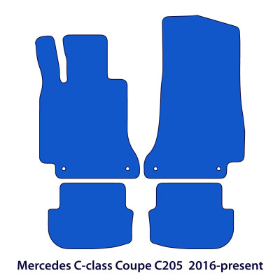 Dywaniki welurowe linia Premium do Mercedes C-Class 2015-2023 - Coupe C205 - Czarne