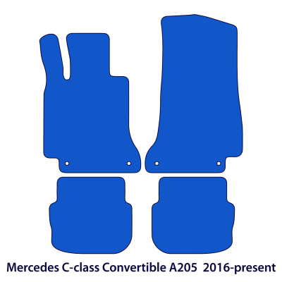 Dywaniki welurowe linia Premium do Mercedes C-Class 2016-2024 - Kabriolet A205 - Czarne