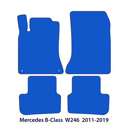 Dywaniki welurowe linia Premium do Mercedes B-Class 2011-2018 - W246 - Czarne