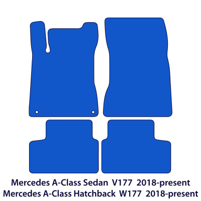 Dywaniki welurowe linia Premium do Mercedes A-Class - 2018-2026 - V177 / W177 - Czarne