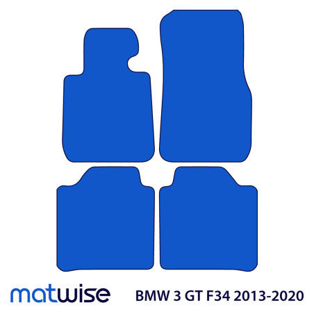 Dywaniki welurowe linia Exclusive do BMW Serii 3 Gran Turismo 2013-2020 - F34 - Czarne