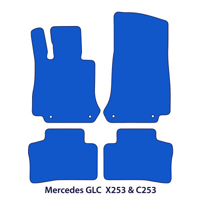 Dywaniki welurowe linia Premium do Mercedes GLC SUV 2015-2023 Coupe 2016-2023 - X253 / C253 - Czarne