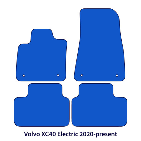 Dywaniki welurowe linia Exclusive do Volvo XC40 Elektryczne 2020-2024 - klipsy tylko w dywaniku kierowcy i pasażera - Czarne