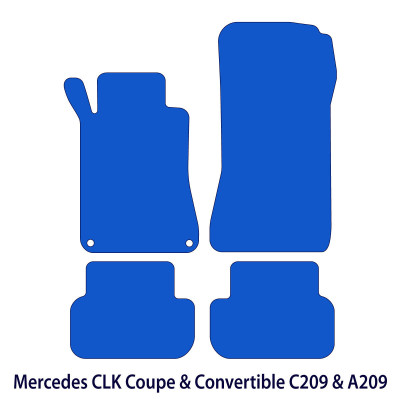 Dywaniki welurowe linia Premium do Mercedes CLK - Coupe & Kabriolet C209 & A209 - Czarne