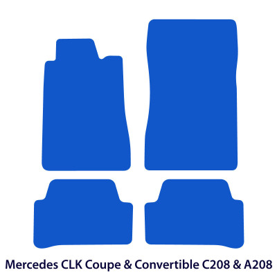 Dywaniki welurowe linia Premium do Mercedes CLK  - Coupe & Kabriolet C208 & A208 - Czarne