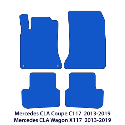 Dywaniki welurowe linia Premium do Mercedes CLA 2013-2019 - C117 & X117 - Czarne