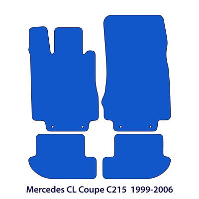 Dywaniki welurowe linia Premium do Mercedes CL 1999-2006 - Coupe C215 - Czarne