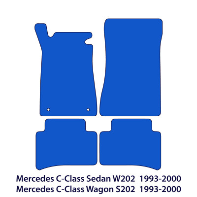 Dywaniki welurowe linia Premium do Mercedes C-Class 1993-2001 - W202 & S202 - Czarne