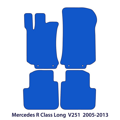 Dywaniki welurowe linia Premium do Mercedes R-Class 2005-2014 - V251 - Czarne