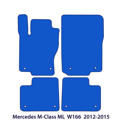 Dywaniki welurowe linia Premium do Mercedes M-Class ML 2011-2015 - W166 - Czarne