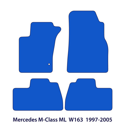 Dywaniki welurowe linia Premium do Mercedes M-Class ML 1997-2005 - W163 - Czarne