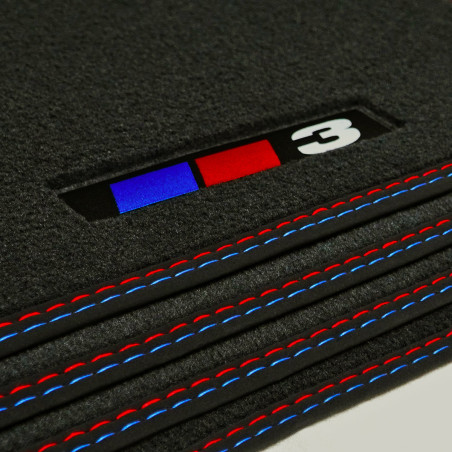 Dywaniki welurowe linia Exclusive do BMW Serii 3 Cabrio 1982-1994 - E30 - 3 Logo