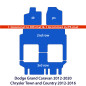 Dywaniki welurowe linia Premium do Dodge Grand Caravan 2012-2020 & Chrysler Town and Country 2012-2016 - 3 rzędy - Czarne