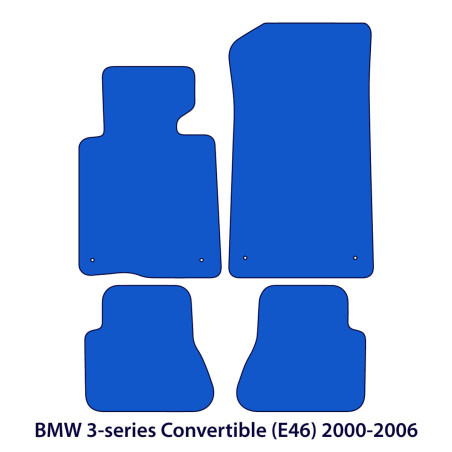 Dywaniki welurowe linia Exclusive do BMW Serii 3 Cabrio 2000-2007 - E46 - 3 Logo