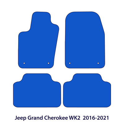 Dywaniki welurowe linia Premium do Jeep Grand Cherokee 2011-2021 - WK2 - Czerwone przeszycia