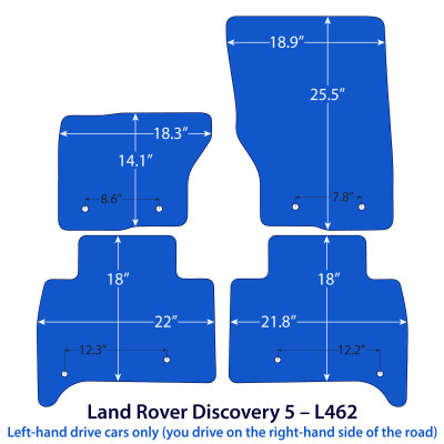 Dywaniki welurowe linia Premium do Land Rover Discovery 2017-2026 - L462 - Czarne