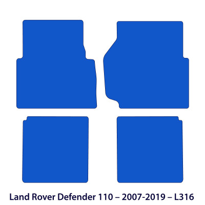 Dywaniki welurowe linia Premium do Land Rover Defender 110 - 2007-2020 - L316 - Czarne