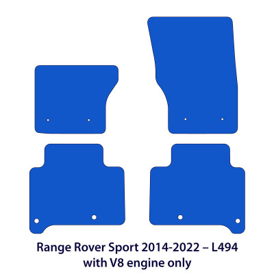 Dywaniki welurowe linia Premium do Range Rover Sport II gen / L494 z silnikiem V8 - 2013-2022 - Czarne