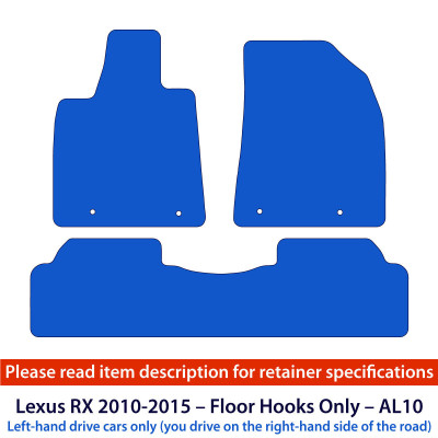 Dywaniki welurowe linia Premium do Lexus RX 2009-2015 - do haków w podłodze - AL10 - Czarne