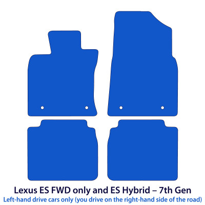 Dywaniki welurowe linia Premium do Lexus ES FWD & ES Hybrid - VII Gen - 2018-2026 - Czarne