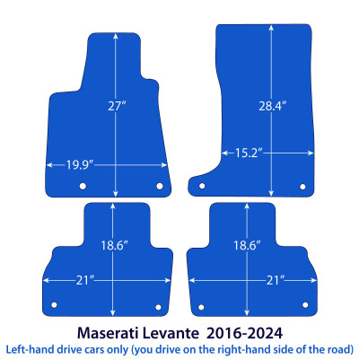 Dywaniki welurowe linia Premium do Maserati Levante 2016-2024 - Czarne