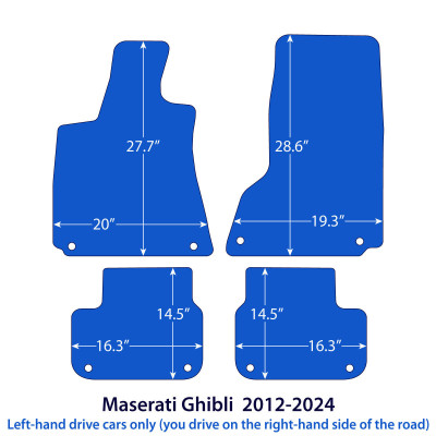Dywaniki welurowe linia Premium do Maserati Ghibli 2013-2024 - Czarne