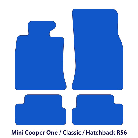 Dywaniki welurowe linia Premium do Mini Cooper One / Classic 2006-2014 - Hatchback R56 - Czarne