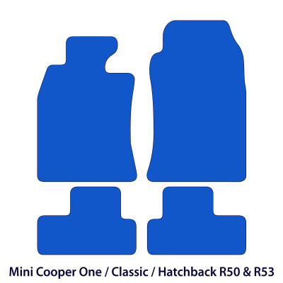 Dywaniki welurowe linia Premium do Mini Cooper One / Classic  2001-2006 - Hatchback R50 & R53 - Czarne