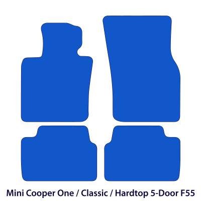 Dywaniki welurowe linia Premium do Mini Cooper One / Classic / Hardtop 4-drzwiowe 2014-2024 - F55 - Logo GB
