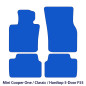 Dywaniki welurowe linia Premium do Mini Cooper One / Classic / Hardtop 4-drzwiowe 2014-2024 - F55 - Logo GB