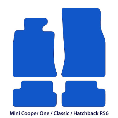Dywaniki welurowe linia Premium do Mini Cooper One / Classic  2006-2014 - Hatchback R56 - Logo GB