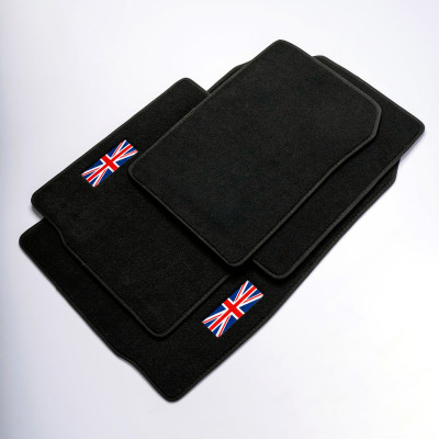 Dywaniki welurowe linia Premium do Mini Cooper One / Classic 2001-2006 - Hatchback R50 & R53 - Logo GB