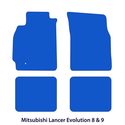 Dywaniki welurowe linia Premium do Mitsubishi Lancer Evolution 8 & 9 - 2003-2006 - Czerwone obszycie