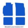Dywaniki welurowe linia Premium do Mitsubishi Lancer Evolution 8 & 9 - 2003-2006 - Czerwone obszycie