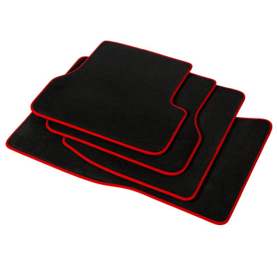 Dywaniki welurowe linia Premium do Mitsubishi Lancer Evolution 8 & 9 - 2003-2006 - Czerwone obszycie