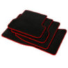 Dywaniki welurowe linia Premium do Mitsubishi Lancer Evolution 8 & 9 - 2003-2006 - Czerwone obszycie
