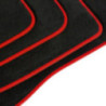 Dywaniki welurowe linia Premium do Mitsubishi Lancer Evolution 8 & 9 - 2003-2006 - Czerwone obszycie