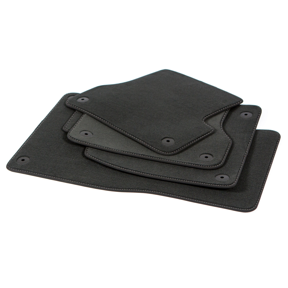 Dywaniki welurowe do Audi A4 & S4 – 2000-2008 – Sedan, Avant B6 & B7 – Srebrne Przeszycia