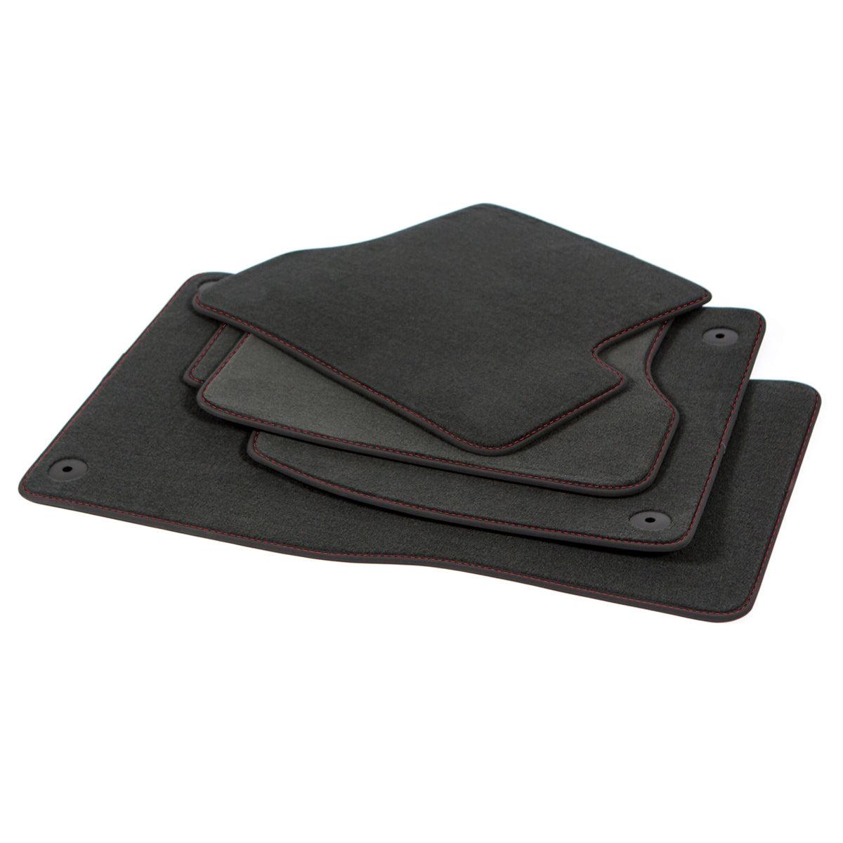 Dywaniki welurowe do Audi A4 & S4 – 2007-2016 – B8 – Czerwone Przeszycia