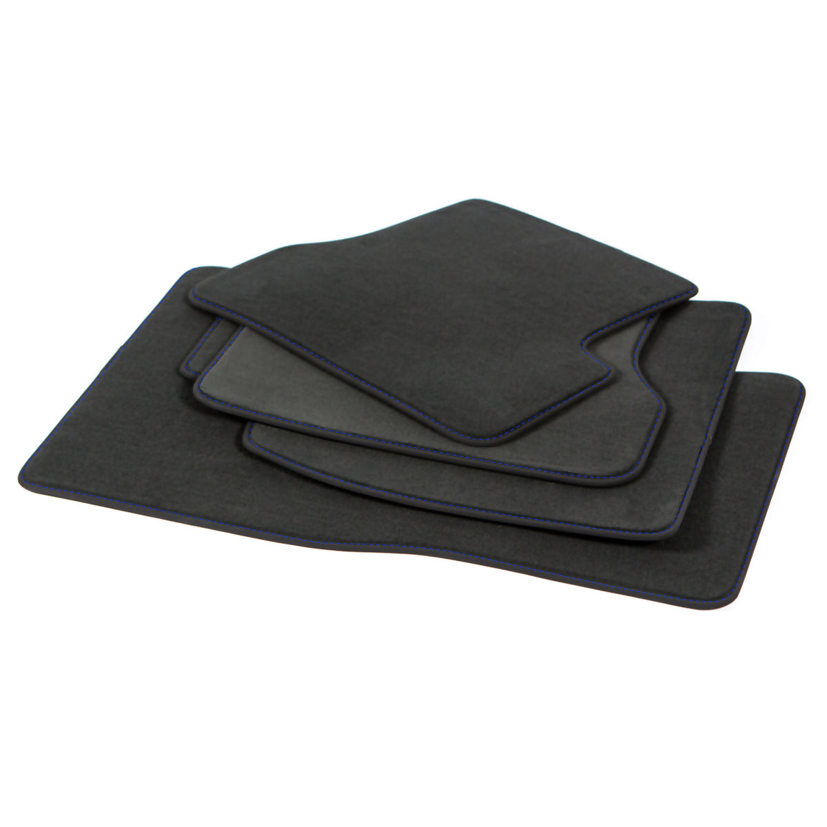 Dywaniki welurowe do BMW i3 – 2013-2022 – Niebieskie Przeszycia